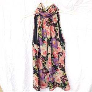 Sarah Campbell Floral Halter Neck Blouse Size 4
